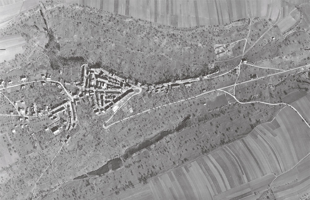 Luftaufnahme von Rosenfeld aus dem Jahr 1945