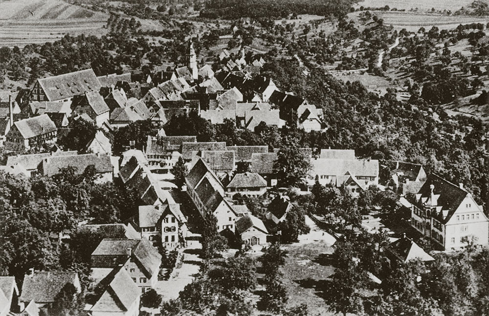Erste Luftaufnahme von Rosenfeld aus dem Jahr 1933