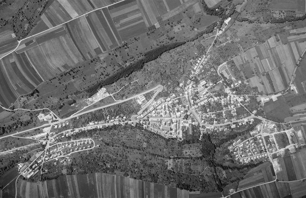 Eine Luftaufnahme von 1968 des Landesarchivs Baden Württemberg